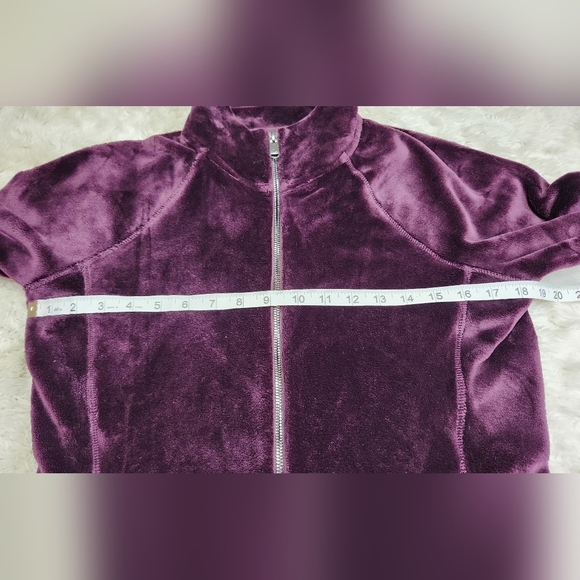 Athleta Cloud Fleece Jacket Size Med Spiced Cabernet Cozy Teddy Plush Full-Zip - Picture 7 of 12